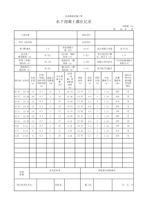 水下混凝土灌注记录(含计算公式)