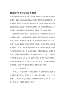 西部大开发中的电子商务(1)