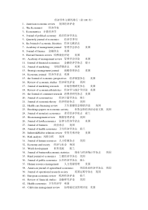 经济学外文期刊排行
