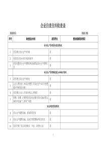 企业自查自纠检查表