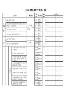 金通公司精益生产工作计划表