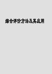 数学建模中综合评价模型(改进)资料