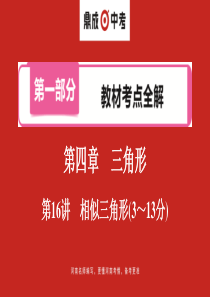 2020年河南中考数学总复习考点精讲第16讲-相似三角形(3～13分)