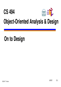 CS 494 Object-Oriented Analysis