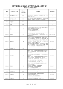 《新市镇商业综合体主体工程目标成本(2013试行版)》