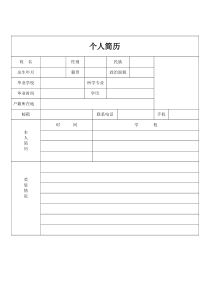 50个人简历精简版