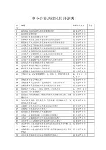 法律风险自测表