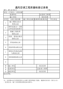 (BT-AJ-304-11)通风空调工程质量检查记录表