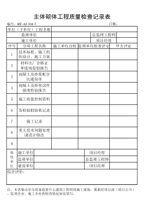 (BT-AJ-304-5)主体砌体工程质量检查记录表