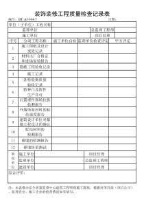 (BT-AJ-304-7)建筑装饰装修工程质量检查记录表