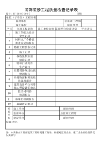 (BT-XM-GC-304-7)建筑装饰装修工程质量检查记录表