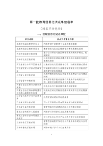 第一批教育信息化试点单位名单