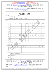 产品质量成本计算表