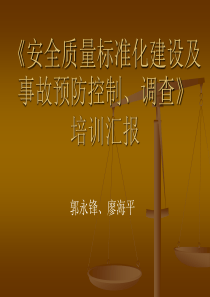 安全质量标准化建设及事故预防控制、调查培训汇报（PPT 44页）(1)