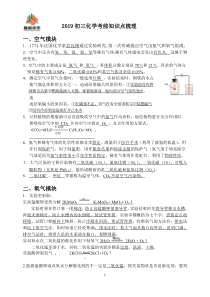 扬州市梅岭中学2019初三化学考前知识梳理