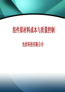 太阳能光伏组件原材料成本与质量控制(全)