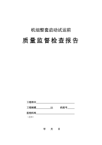 09_机组整套启动试运前质量监督检查报告典型表式