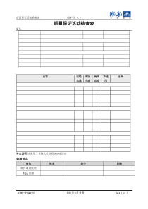 10质量保证活动检查表