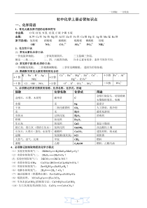 人教版-初三化学上册必背知识点(精华)