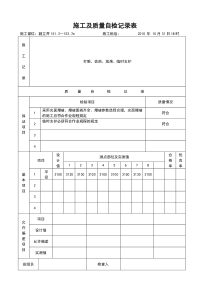 11月份副立井施工及质量自检记录表