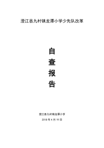 澄江县九村镇龙潭小学少先队改革自查报告