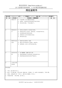 制程检验员岗位说明书