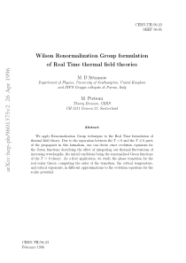 Wilson Renormalization Group formulation of Real T