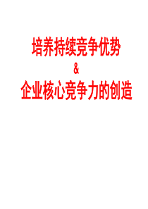 《培养持续竞争优势与企业核心竞争力的创造》