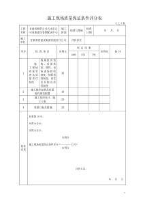 2、施工现场质量评价用表