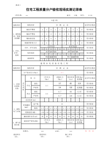 2号楼住宅工程质量分户验收现场实测记录表(含数据公式)