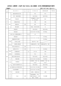 35kv及以上电力线路分项工程质量检验评定表