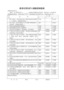 患者对责任护士满意度调查表[1]