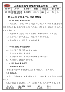 食品安全突发事件应急处理方案