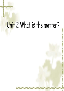 Unit 2 What is the matter2