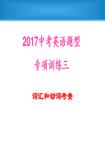 2017中考英语题型专项三 词汇和动词考查