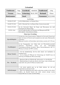 Lebenslauf Beispiel  简历 德语