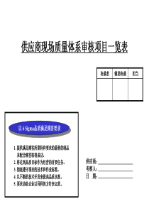 供应商质量现场审核要点