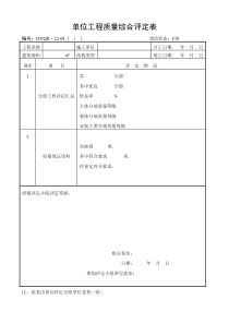 《单位工程质量综合评定表》