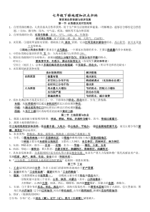 中图版地理七年级下册知识点