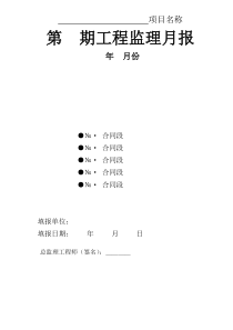 公路工程监理月报表