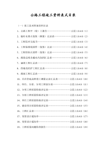 公路工程表式