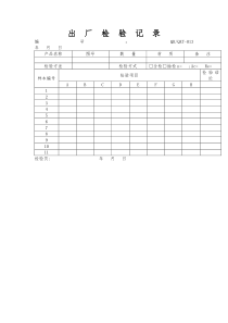 【品质表格】出厂检验记录