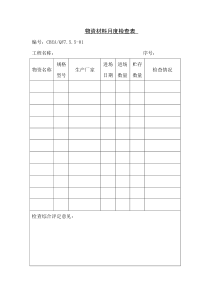 【品质表格】物资材料月度检查表