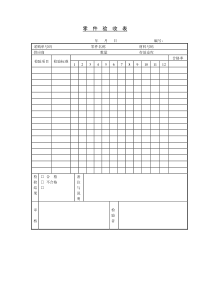 【品质表格】零件验收单