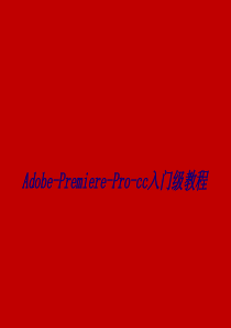 Adobe-Premiere-Pro-cc入门级教程专题培训课件