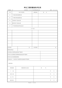 主厂房厂用电系统设备安装质量验收评定表