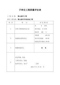 井架安装工程质量评定表