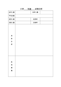 试卷分析表格形式