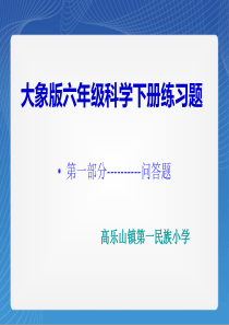 大象版六年级科学下册综合复习问答部分