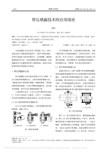 带压堵漏技术的应用现状_杨钒